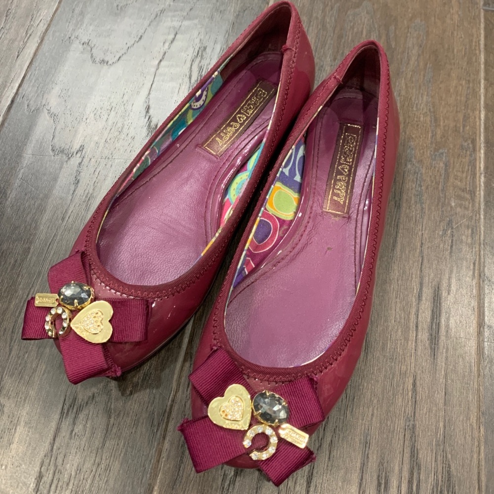 Coach patent leather ballet flats